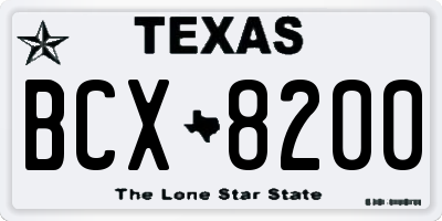 TX license plate BCX8200