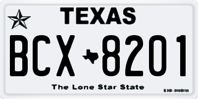 TX license plate BCX8201