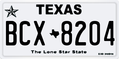 TX license plate BCX8204