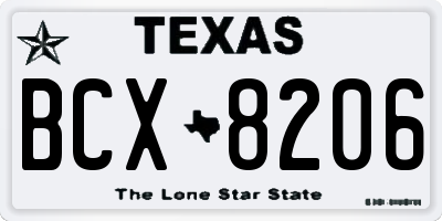 TX license plate BCX8206