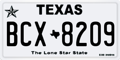 TX license plate BCX8209