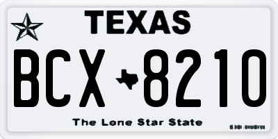 TX license plate BCX8210