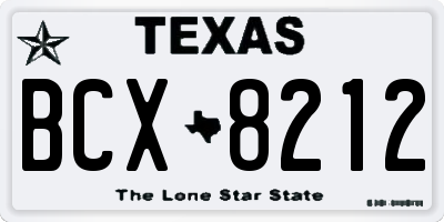 TX license plate BCX8212