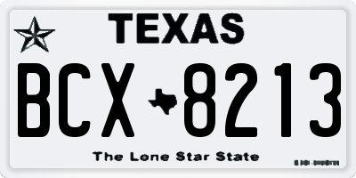 TX license plate BCX8213