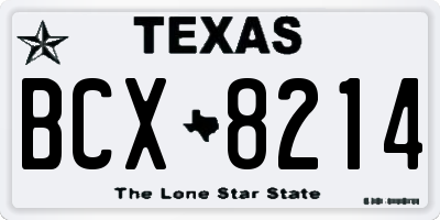 TX license plate BCX8214