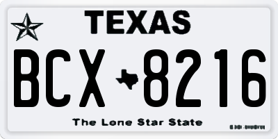 TX license plate BCX8216