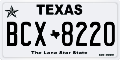 TX license plate BCX8220