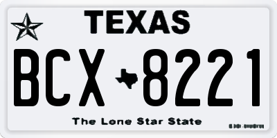 TX license plate BCX8221