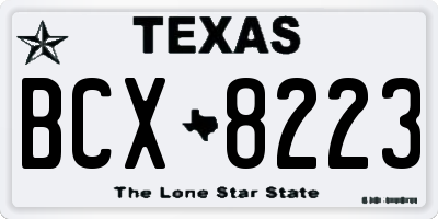TX license plate BCX8223