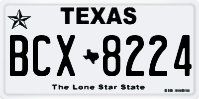 TX license plate BCX8224