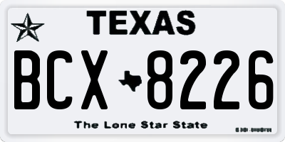 TX license plate BCX8226