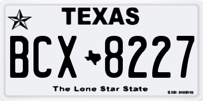 TX license plate BCX8227