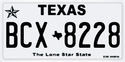 TX license plate BCX8228