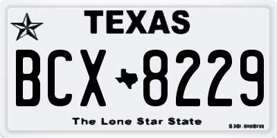 TX license plate BCX8229