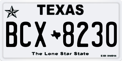 TX license plate BCX8230