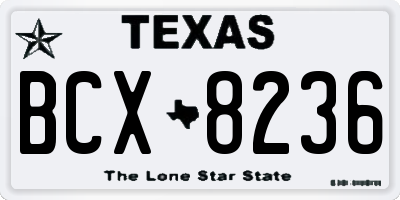 TX license plate BCX8236