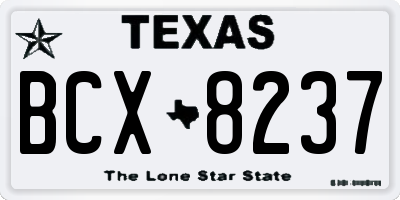 TX license plate BCX8237