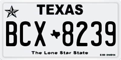 TX license plate BCX8239