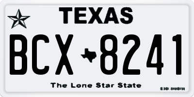 TX license plate BCX8241