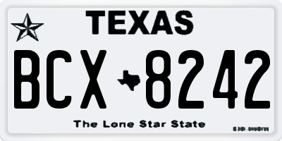 TX license plate BCX8242