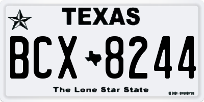 TX license plate BCX8244