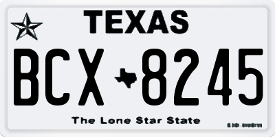 TX license plate BCX8245