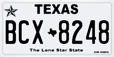 TX license plate BCX8248