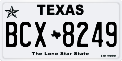 TX license plate BCX8249