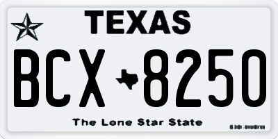 TX license plate BCX8250
