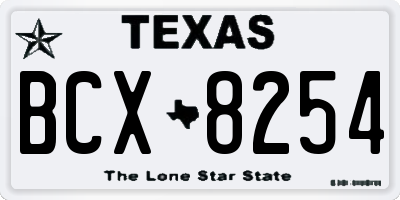 TX license plate BCX8254