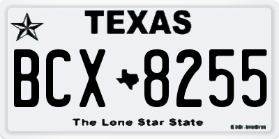 TX license plate BCX8255
