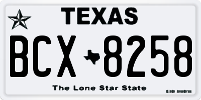 TX license plate BCX8258