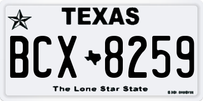 TX license plate BCX8259
