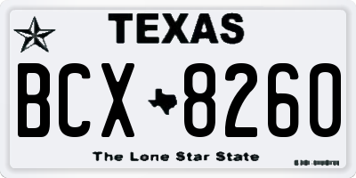 TX license plate BCX8260