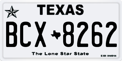 TX license plate BCX8262