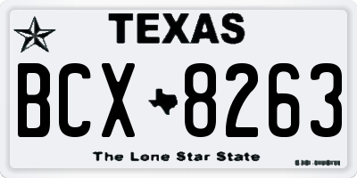 TX license plate BCX8263