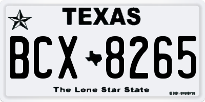 TX license plate BCX8265