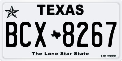 TX license plate BCX8267