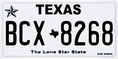 TX license plate BCX8268