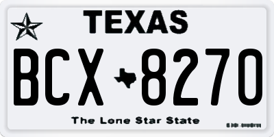 TX license plate BCX8270