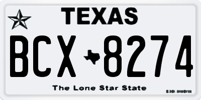 TX license plate BCX8274