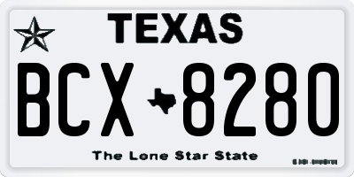 TX license plate BCX8280