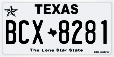TX license plate BCX8281
