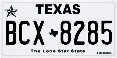 TX license plate BCX8285