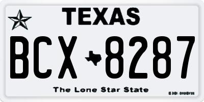 TX license plate BCX8287