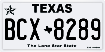 TX license plate BCX8289