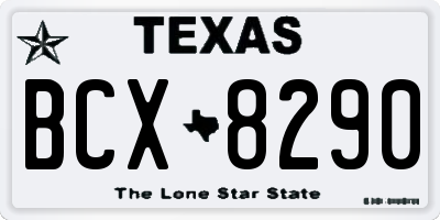 TX license plate BCX8290