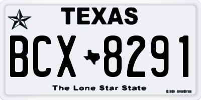 TX license plate BCX8291