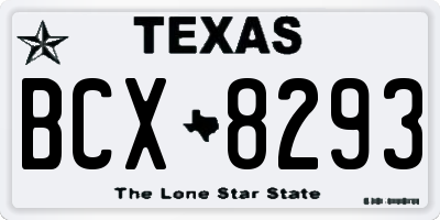 TX license plate BCX8293