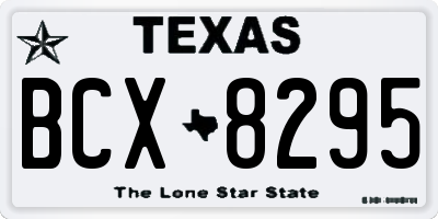 TX license plate BCX8295